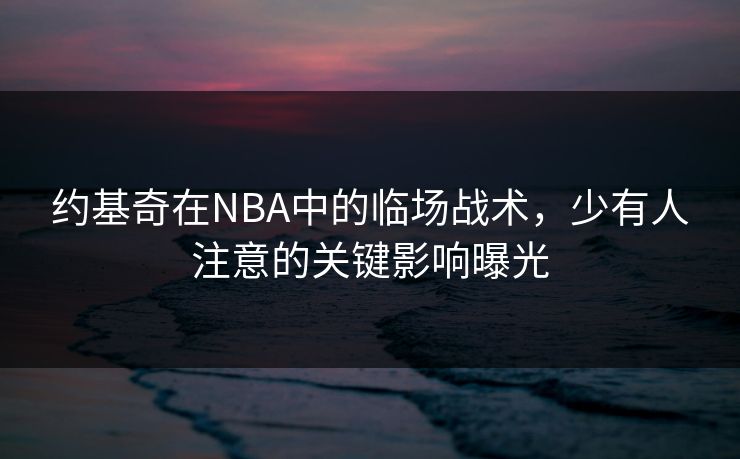 约基奇在NBA中的临场战术，少有人注意的关键影响曝光